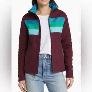 NWT COTOPAXI women's teca fleece full-zip jacket size Large burgundy blue